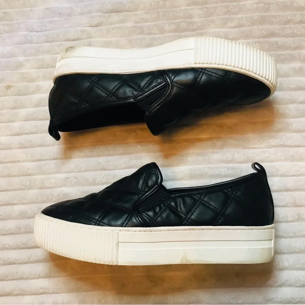 14TH & UNION Black Quilted Platform Sneakers Shoes Women’s Size 8.5 faux leather